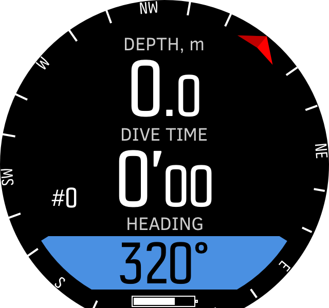 Freedive sompass before dives D5