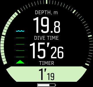 Suunto D5 - diving in gauge mode